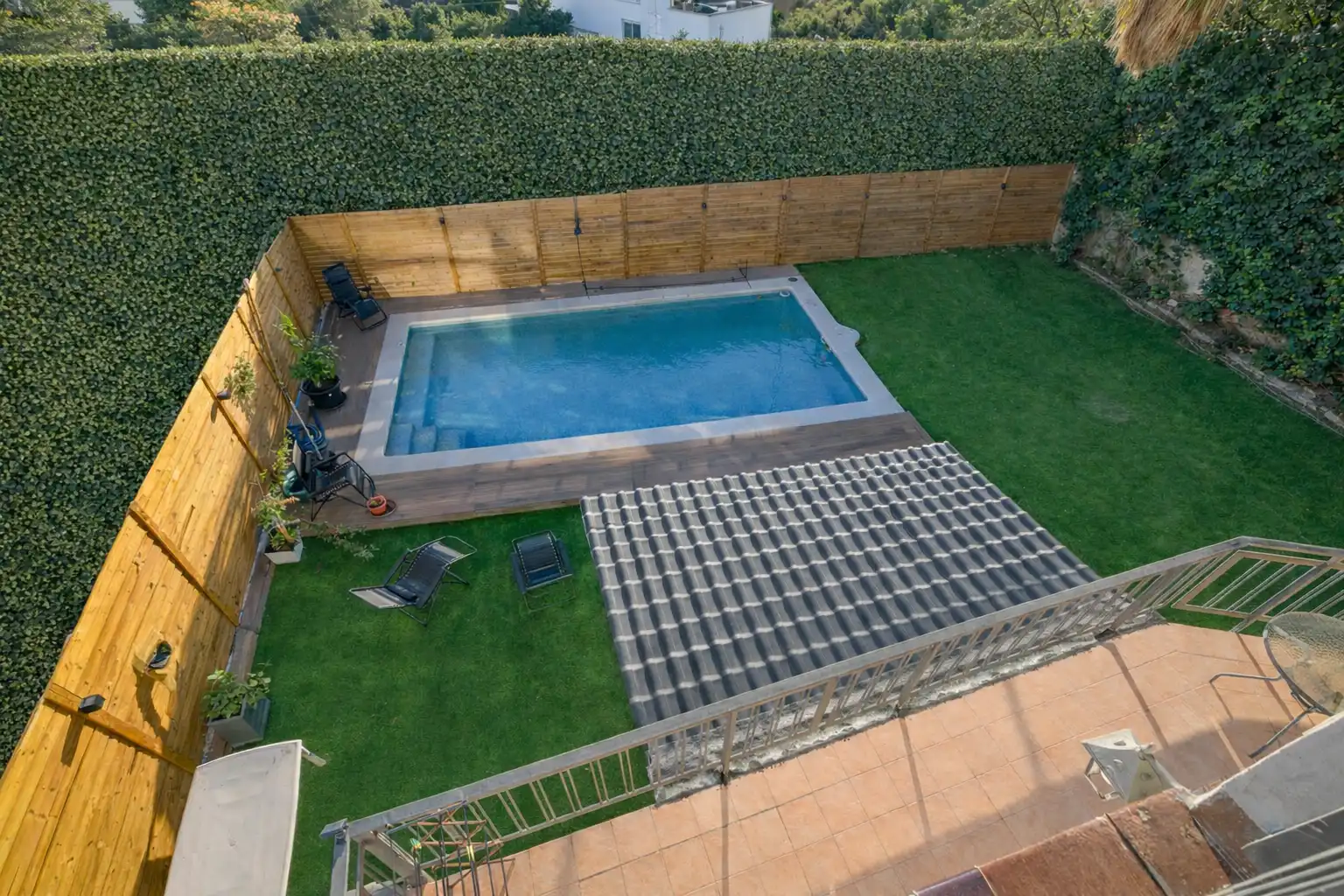 Swimming pool of Houses for rent in Castelldefels  with Air Conditioner, Heating and Private garden
