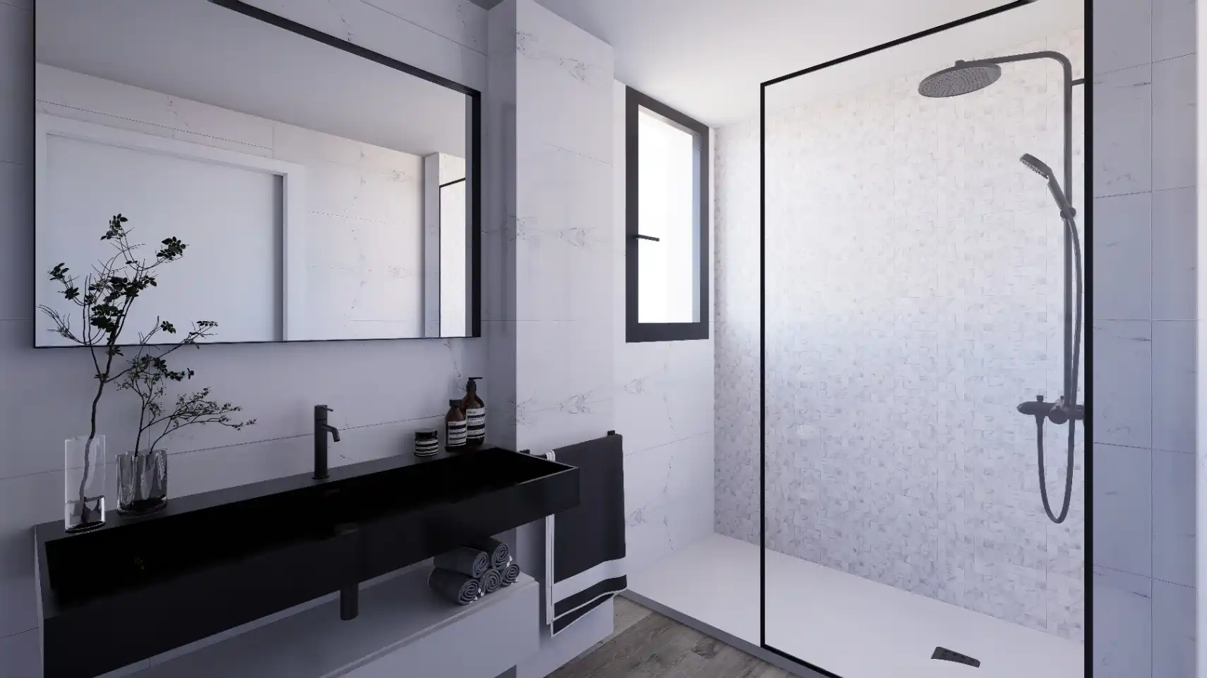 Baño de Apartamento en venta en Jávea / Xàbia con Aire acondicionado, Calefacción y Jardín privado