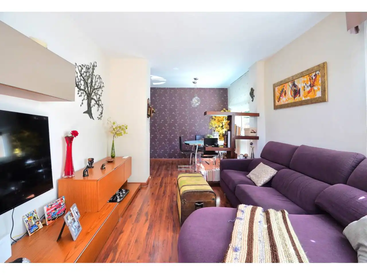 Living room of Flat for sale in Polinyà  with Heating, Private garden and Parquet flooring