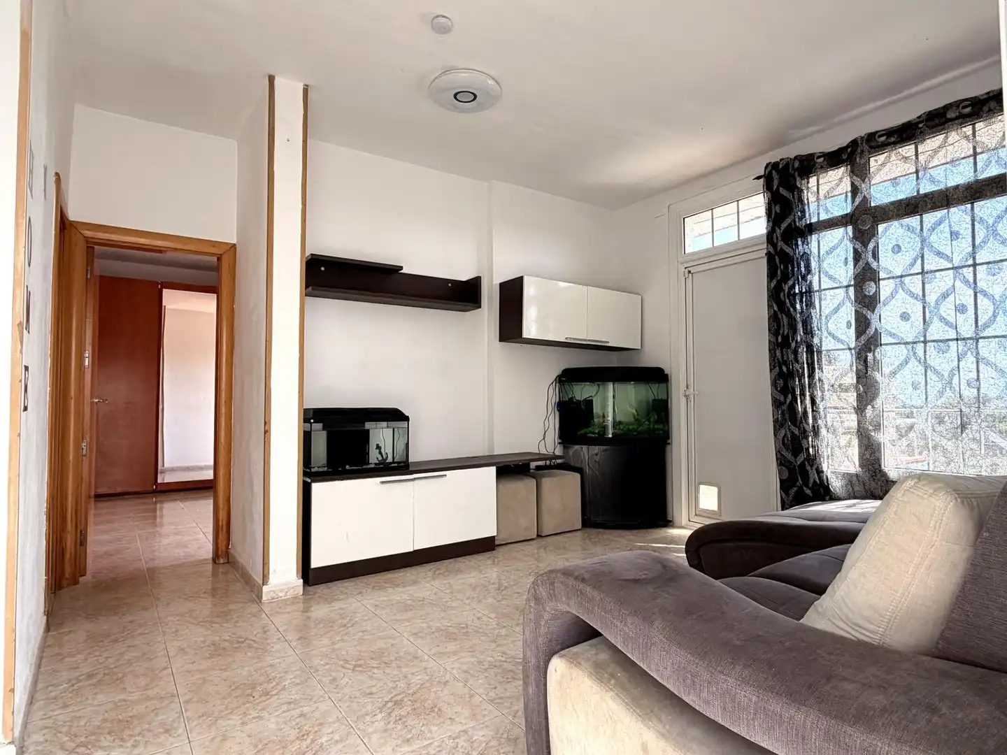 Living room of Flat for sale in Canyelles  with Air Conditioner, Private garden and Terrace