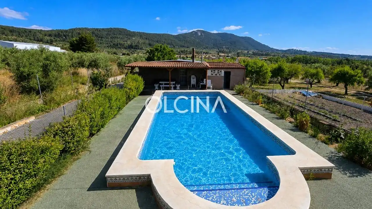 Swimming pool of Houses for sale in Banyeres de Mariola  with Heating, Private garden and Terrace
