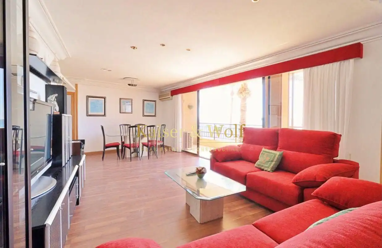 Living room of Flat for rent in Santa Pola  with Air Conditioner, Terrace and Furnished