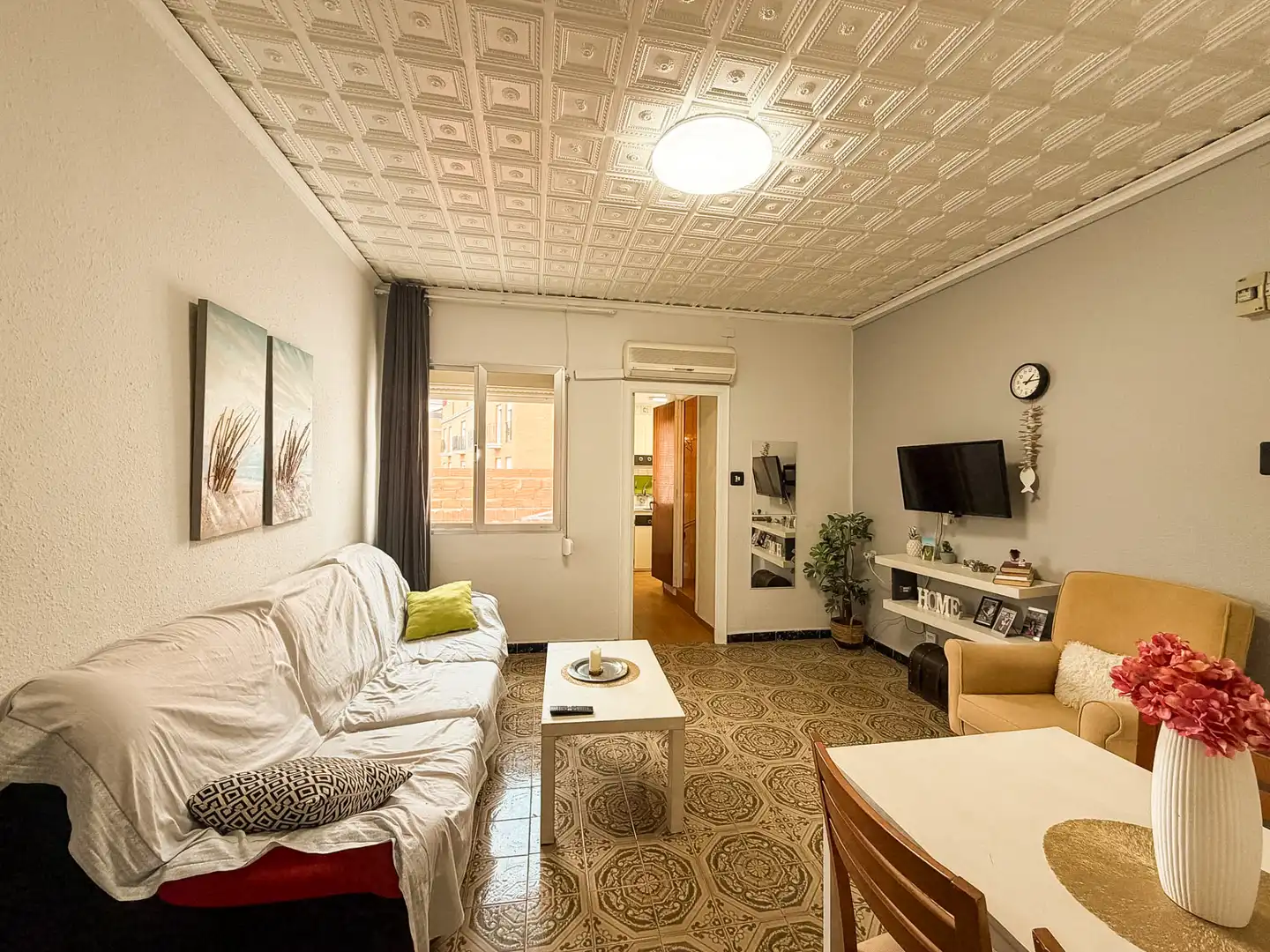 Living room of Flat for sale in Sagunto / Sagunt  with Air Conditioner, Heating and Furnished