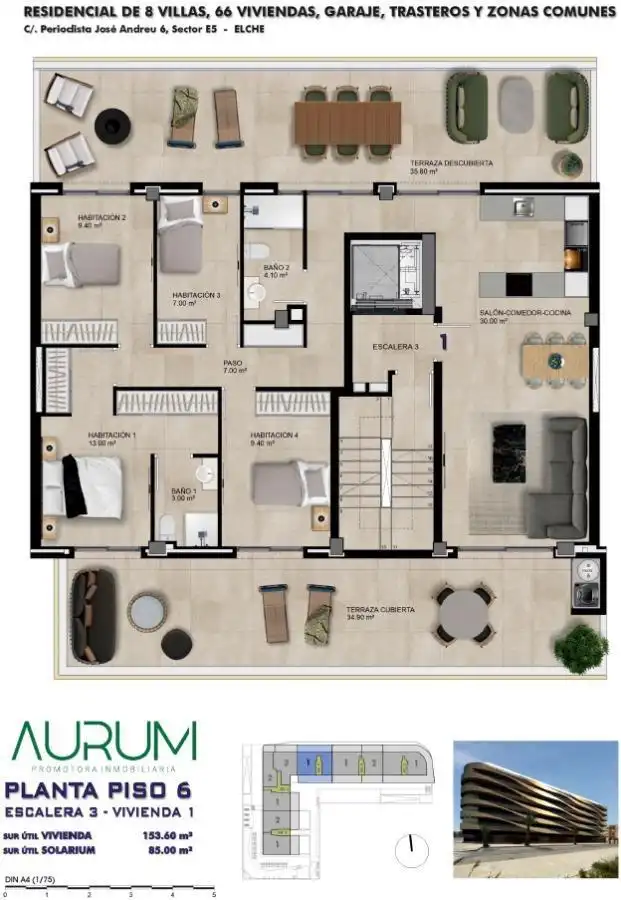 Piso en venta en Elche / Elx con Aire acondicionado, Calefacción y Terraza