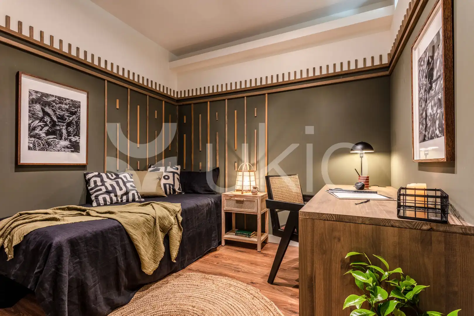 Habitación de Apartamento de alquiler en Madrid con Aire acondicionado, Horno y Lavadora