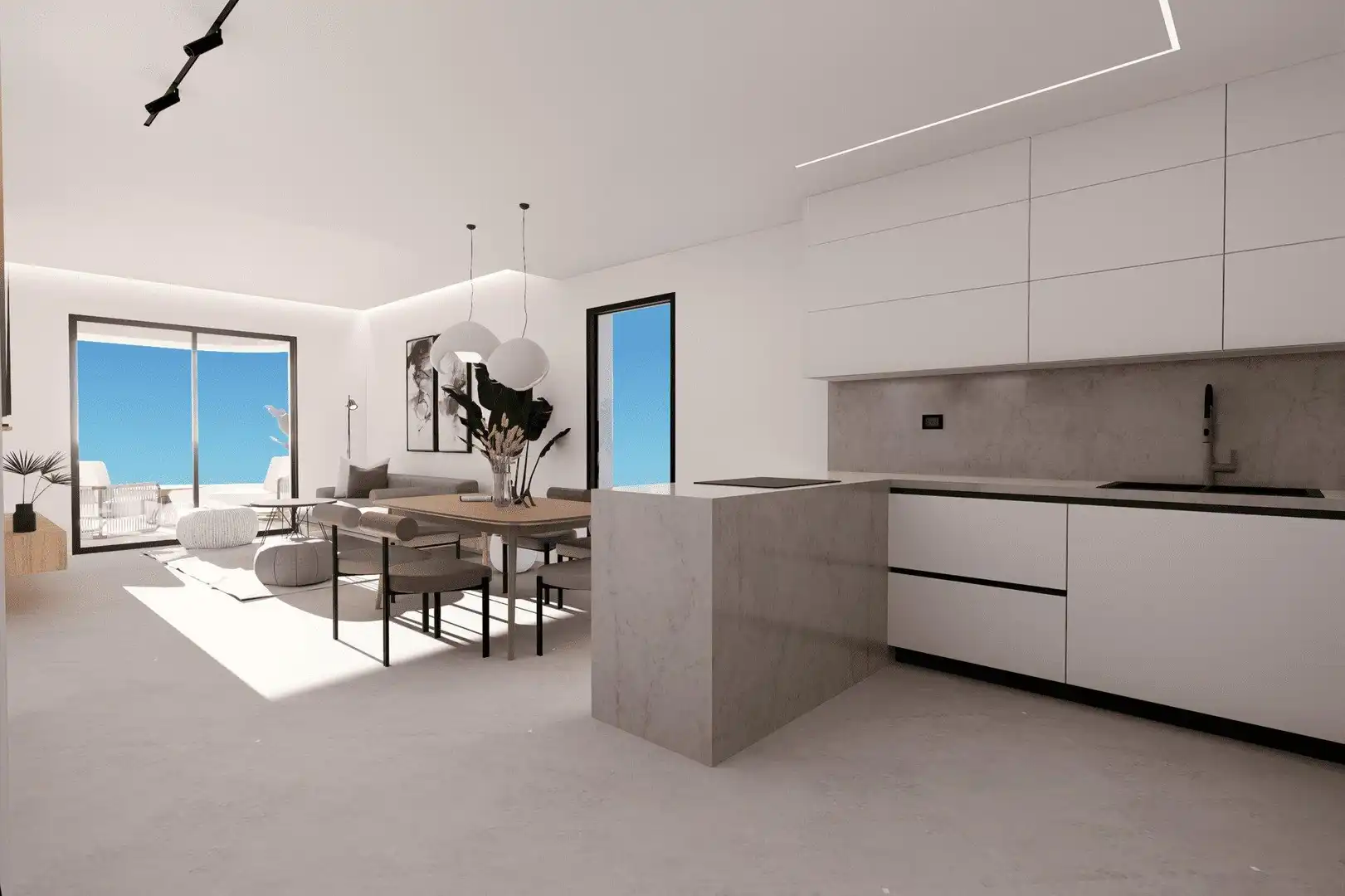 Kitchen of Apartments for sale in Finestrat  with Community pool