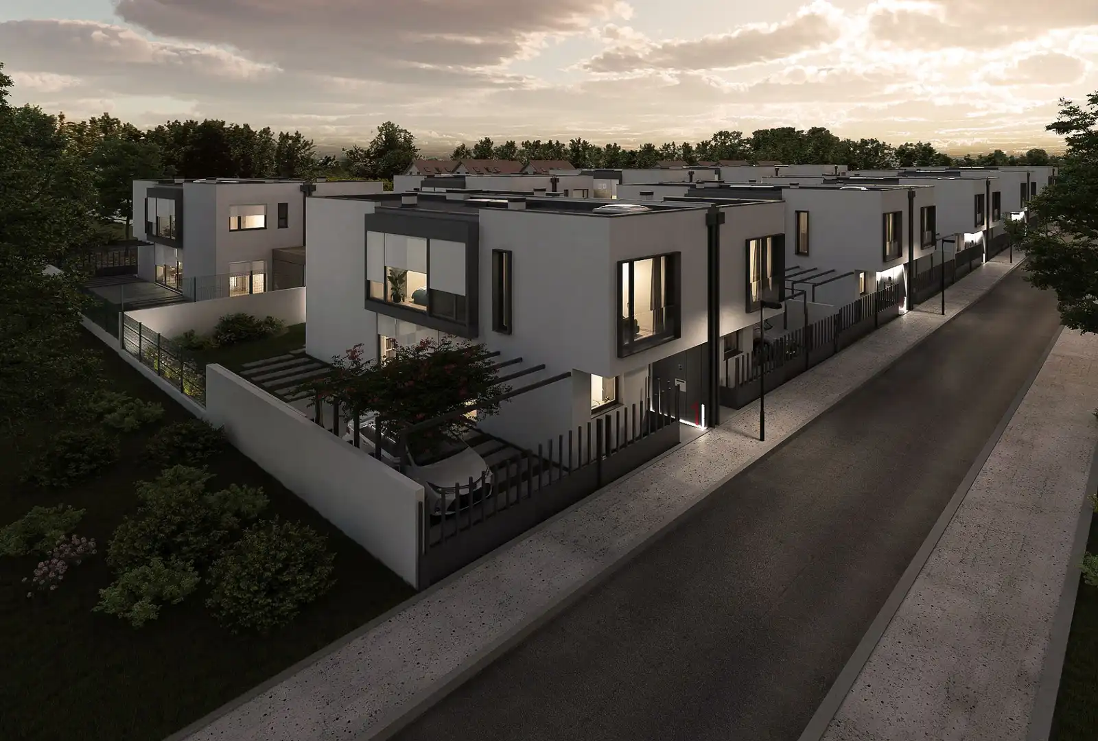 Vista exterior de Casa adosada en venta en Santiago de Compostela  con Calefacción, Jardín privado y Terraza