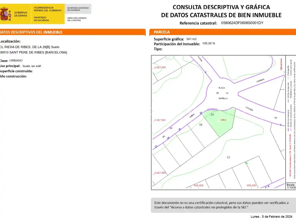 Residential land for sale in Carrer Riera de Ribes, imagen 2
