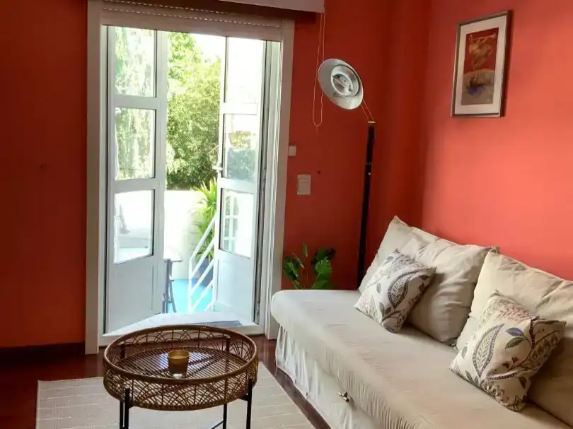 Wohnzimmer von Wohnung zur Miete in Oleiros mit Privatgarten, Parkett und Möbliert
