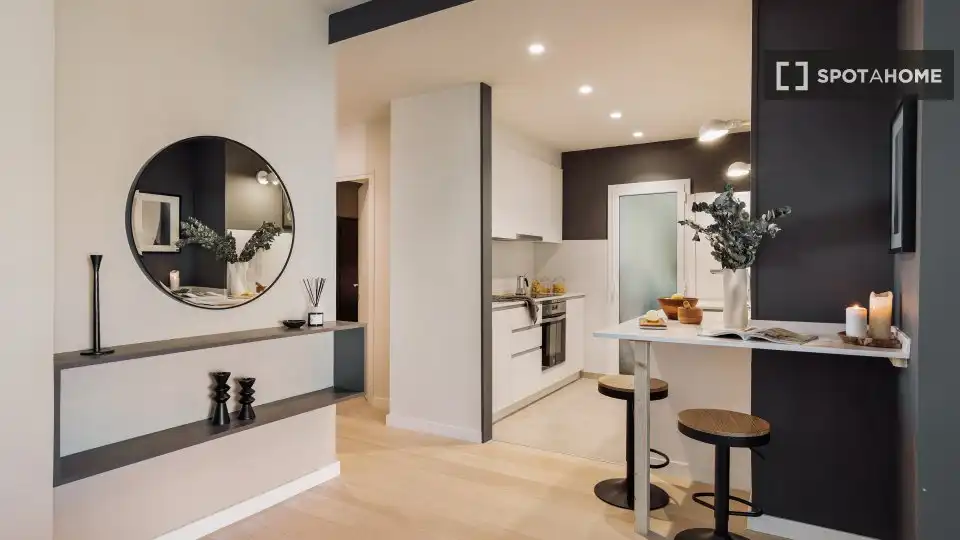 Cocina de Piso de alquiler en Barcelona con Aire acondicionado, Calefacción y Amueblado