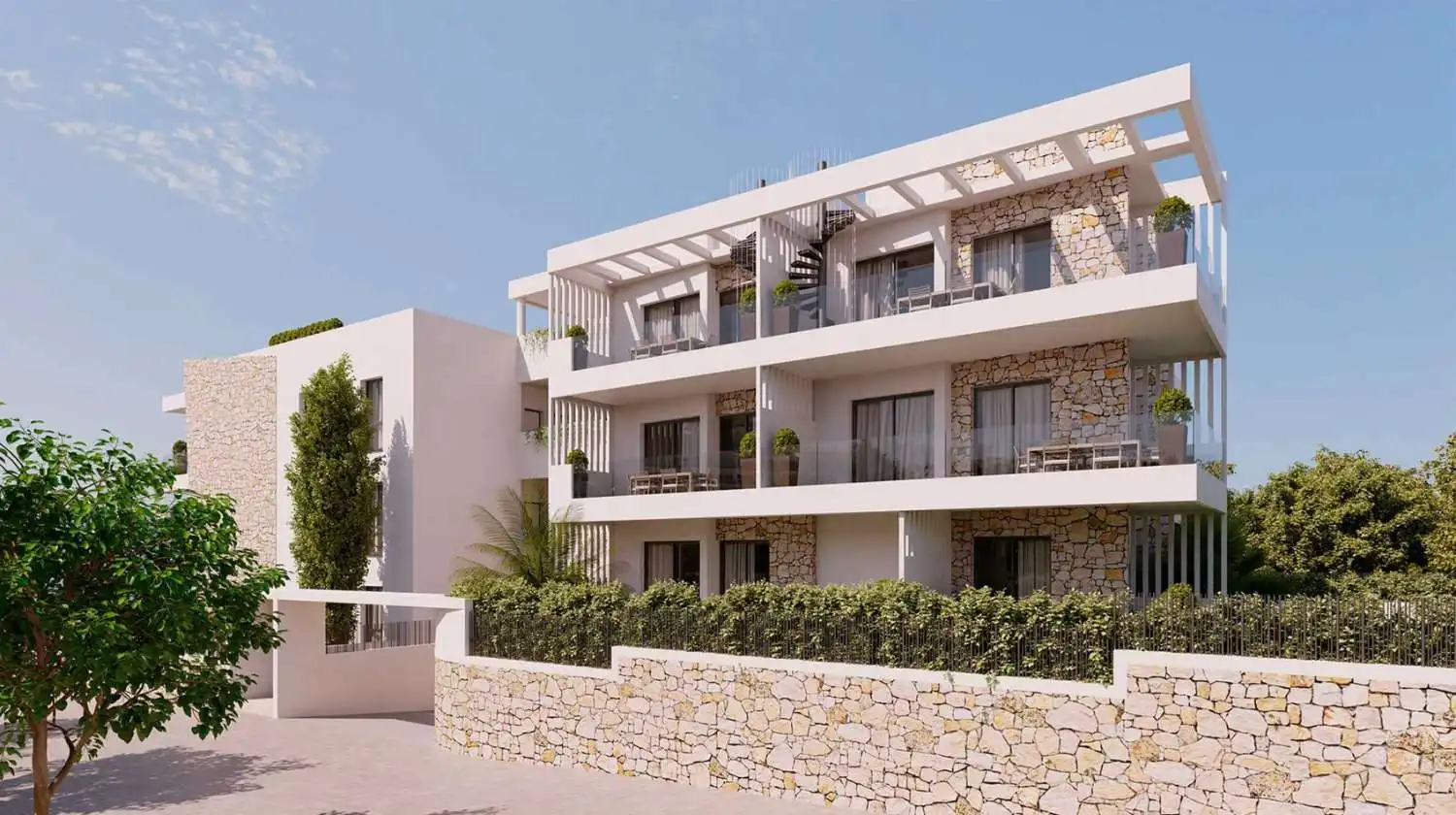 Vista exterior de Apartament en venda en Sant Antoni de Portmany amb Aire condicionat, Calefacció i Piscina
