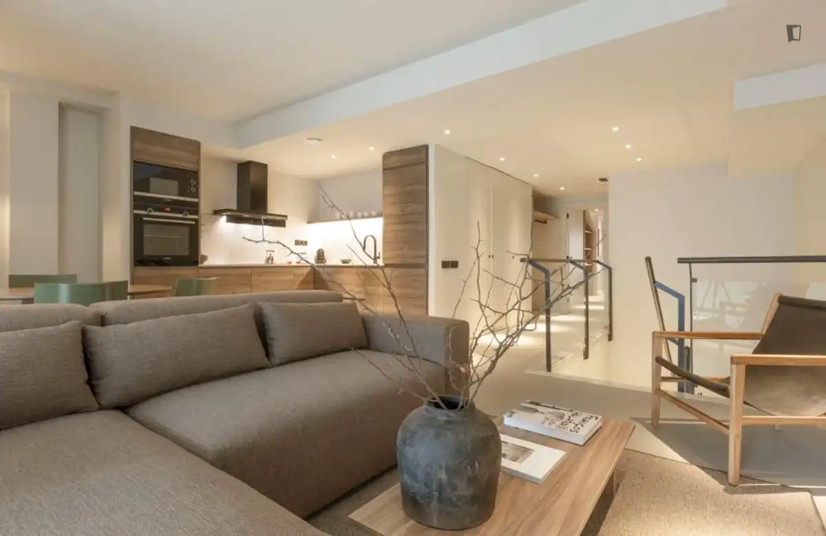 Sala de estar de Apartamento de alquiler en Barcelona con Aire acondicionado, Amueblado y Horno