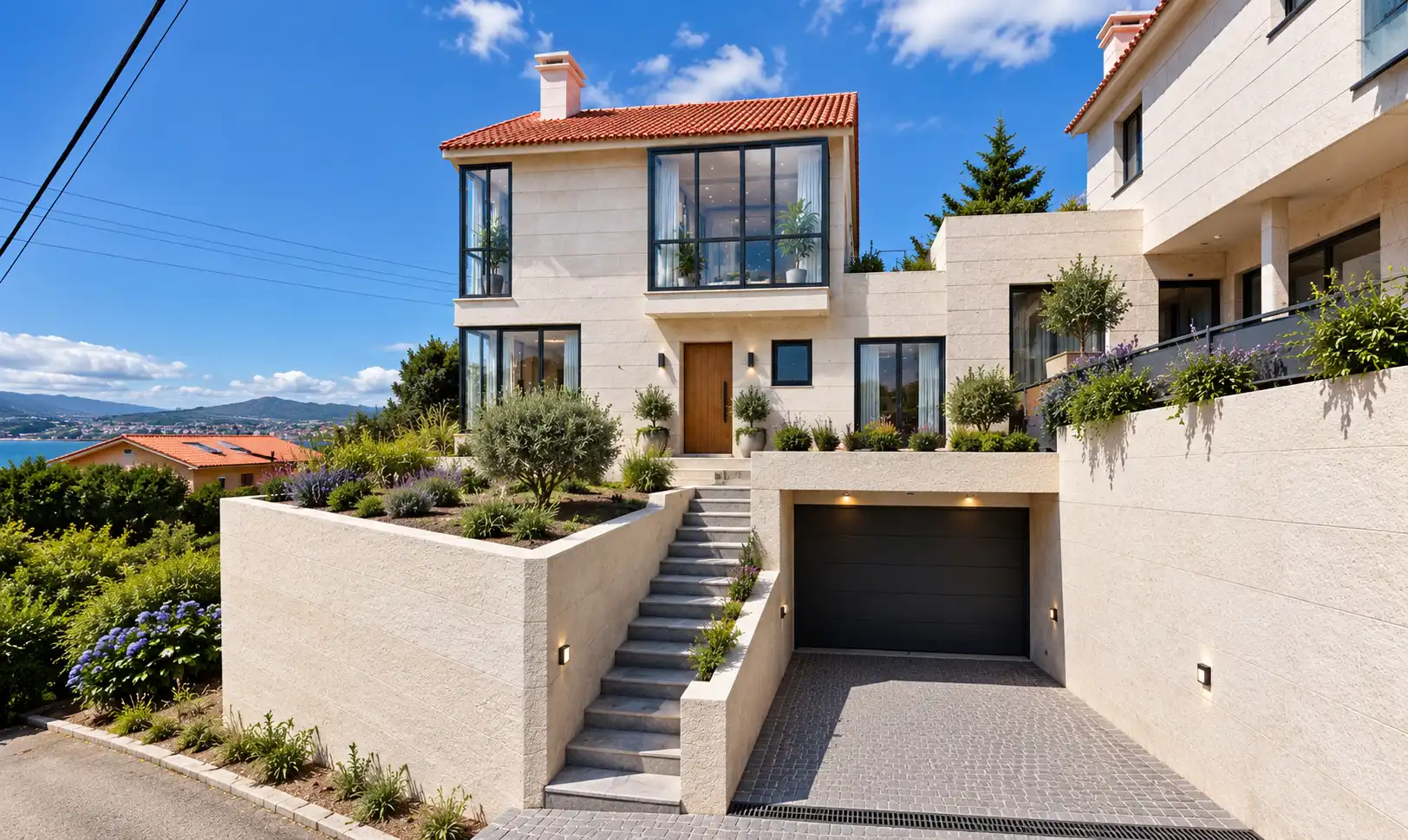 Vista exterior de Casa adosada en venta en Moaña, Pontevedra
