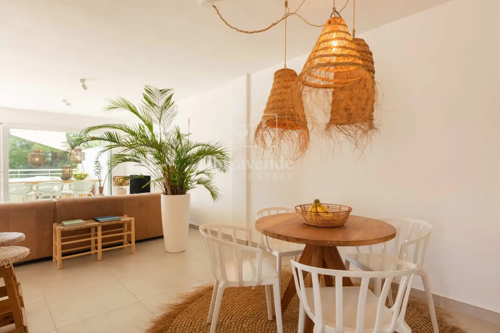 Sala d'estar de Casa adosada en venda en Santa Eulària des Riu amb Aire condicionat, Terrassa i Moblat