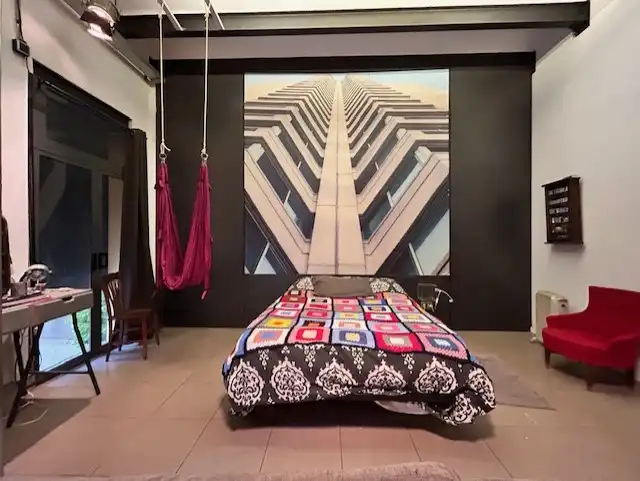 Schlafzimmer von Wohnung zum Verkauf in Barcelona mit Klimaanlage, Privatgarten und Möbliert