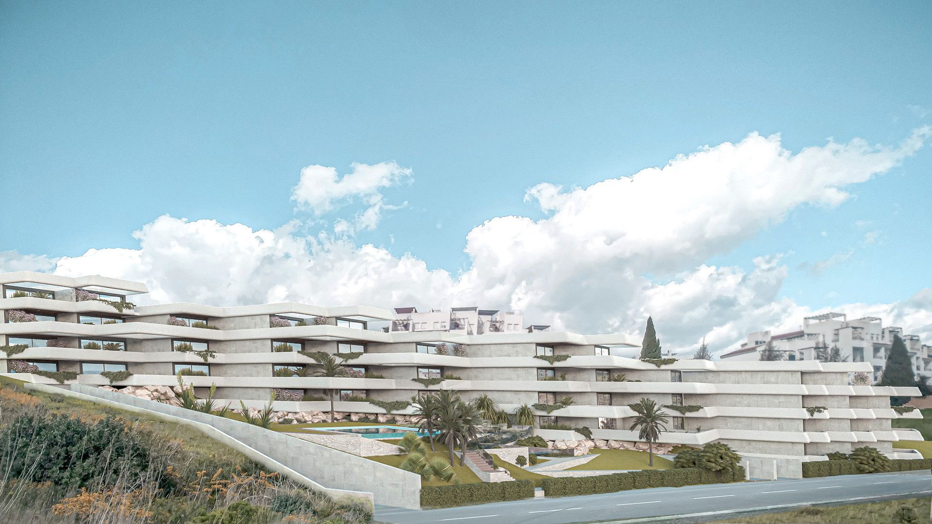 Exterior view of Planta baja for sale in Manilva  with Terrace, Swimming Pool and Internet