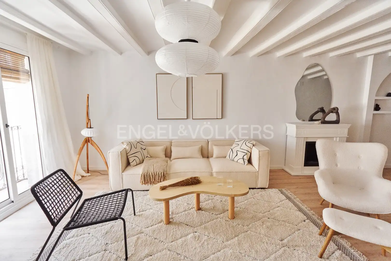 Sala de estar de Piso de alquiler en Barcelona con Aire acondicionado, Calefacción y Balcón