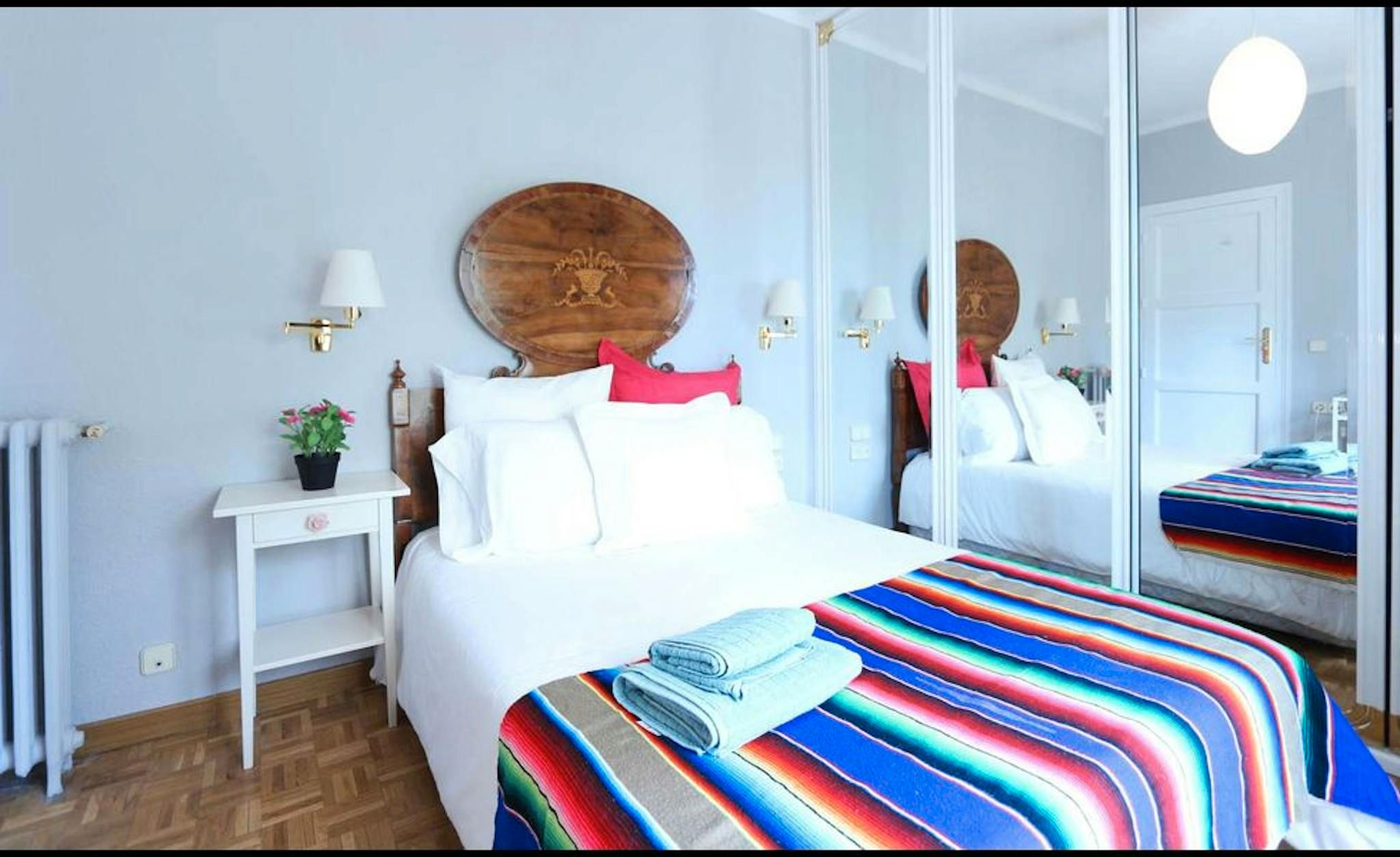 Bedroom of Flat for rent in  Madrid Capital  with Heating, Furnished and Washing machine