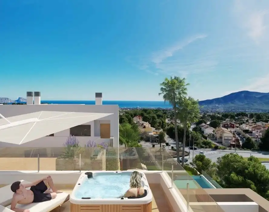 Vista exterior de Casa o chalet en venta en La Nucia con Aire acondicionado, Calefacción y Jardín privado