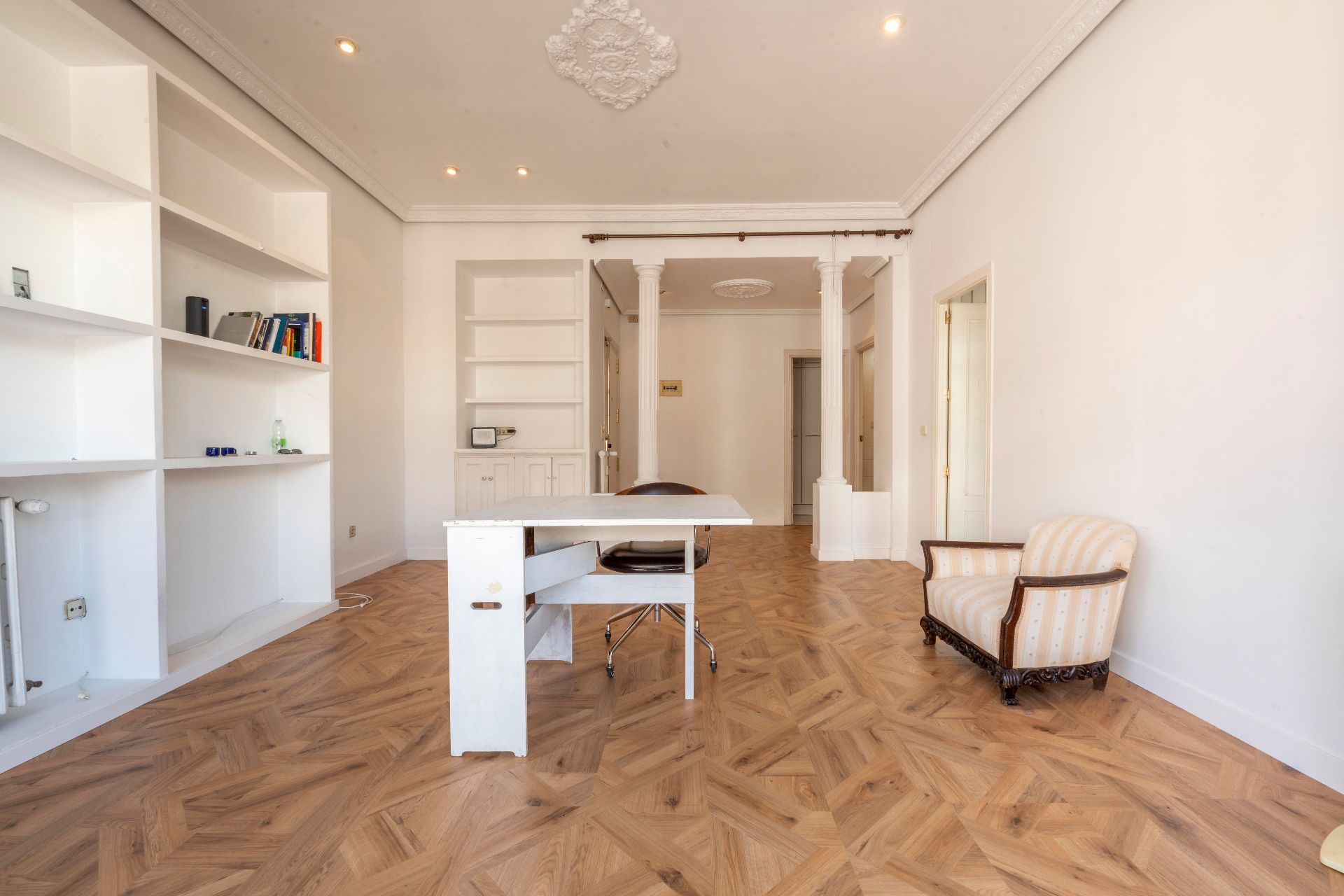 Sala d'estar de Pis de lloguer en  Madrid Capital amb Aire condicionat, Calefacció i Parquet