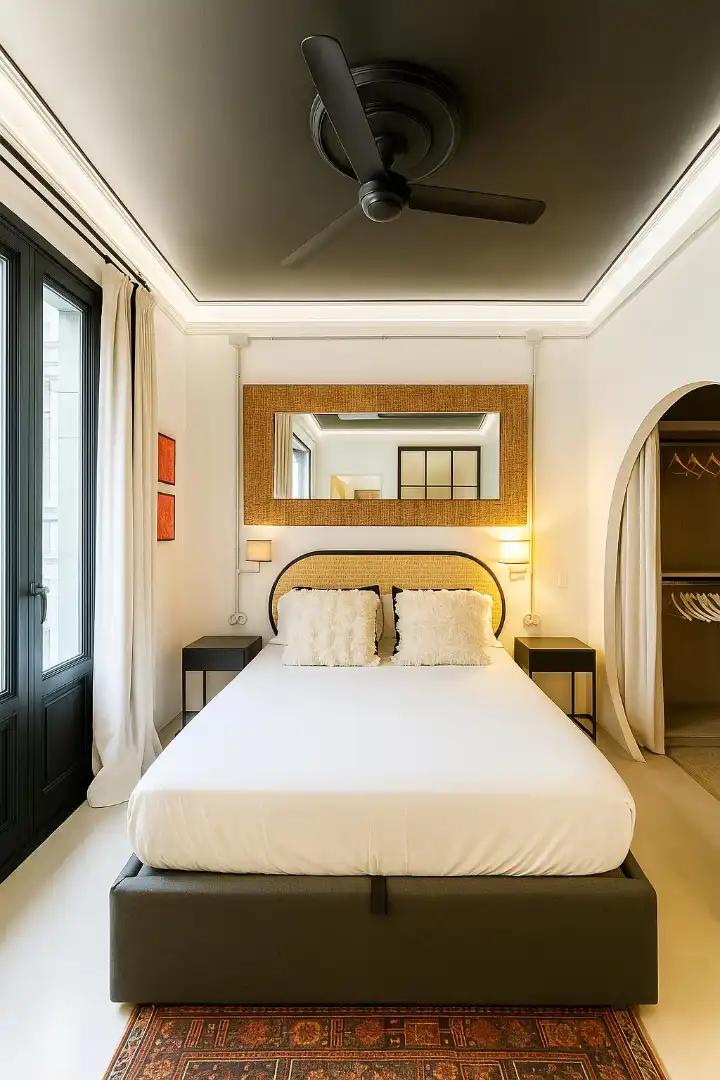 Schlafzimmer von Wohnung zur Miete in Barcelona mit Klimaanlage, Heizung und Parkett