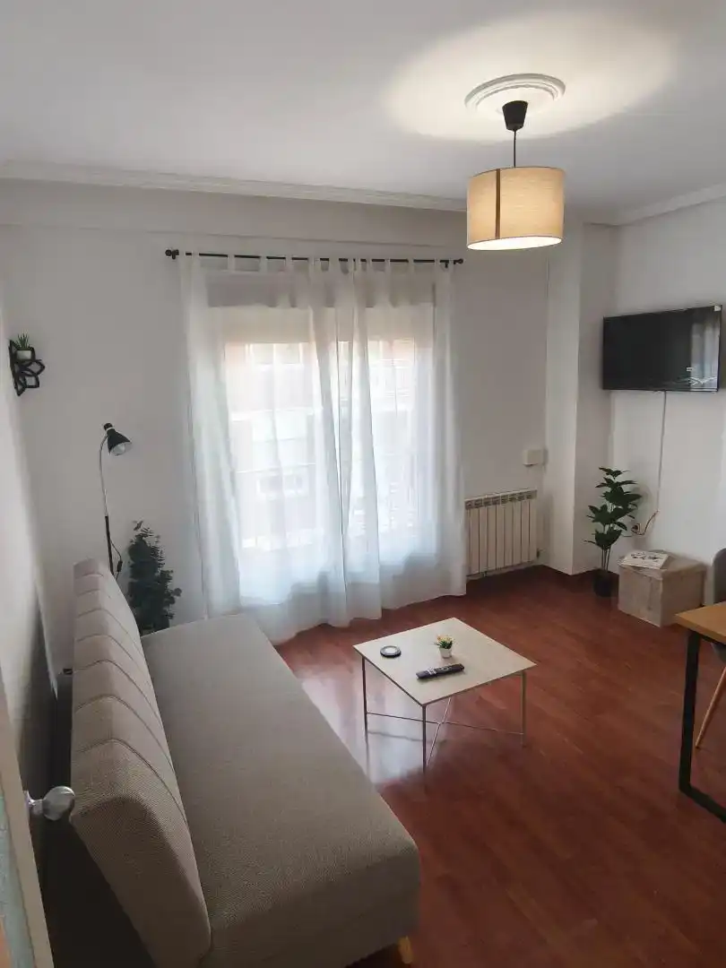 Sala d'estar de Pis per a compartir en Zamora Capital  amb Parquet, Moblat i Forn
