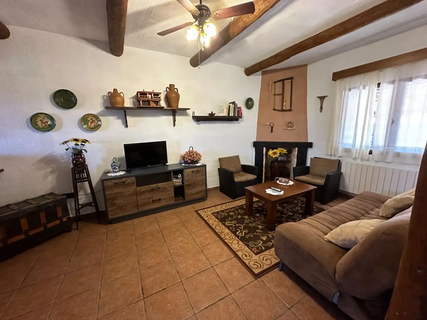 Living room of Houses for sale in Villar de Olalla  with Air Conditioner, Heating and Private garden