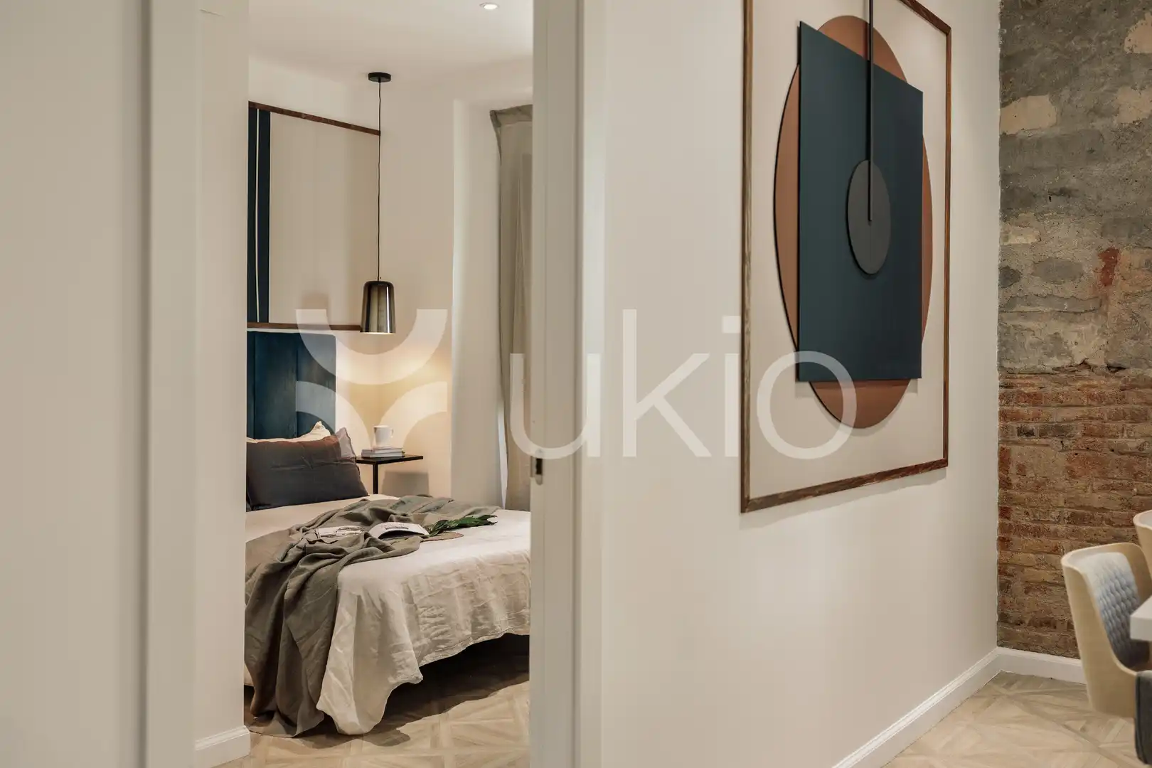 Dormitori de Apartament de lloguer en Barcelona amb Aire condicionat, Calefacció i Moblat