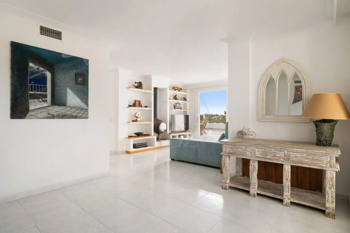 Wohnzimmer von Dachboden zum Verkauf in Eivissa mit Klimaanlage, Heizung und Terrasse