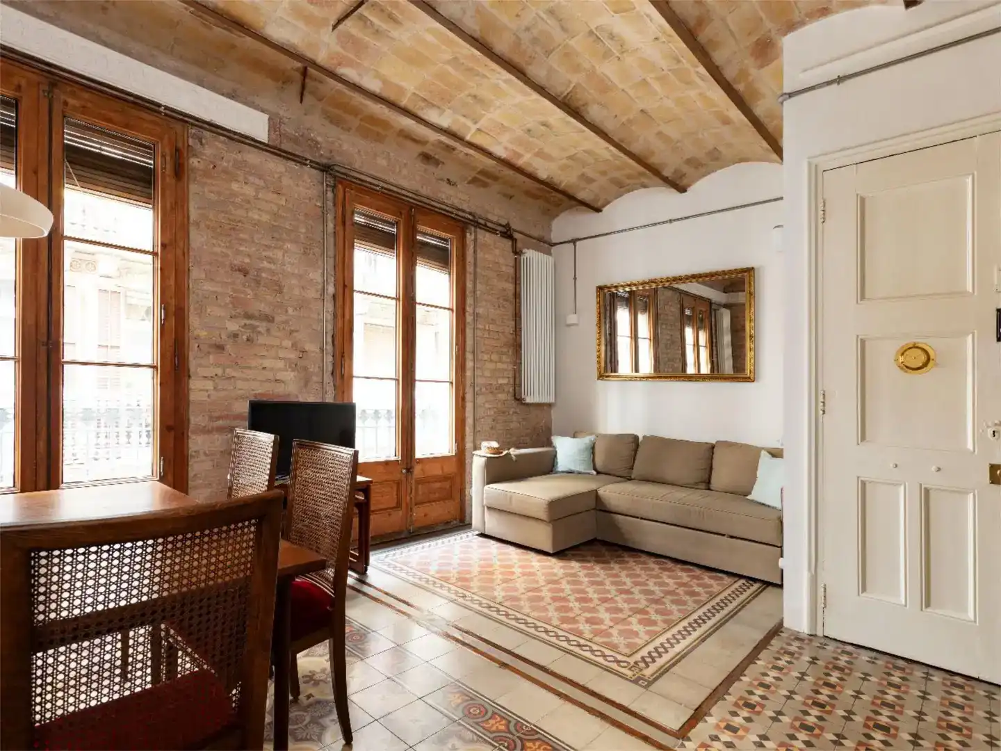 Wohnzimmer von Wohnung zur Miete in  Barcelona Capital mit Klimaanlage und Balkon