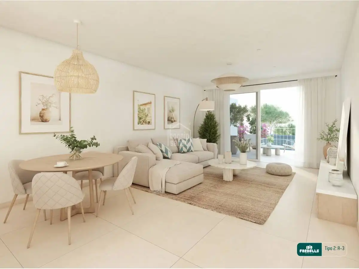 Sala de estar de Apartamento en venta en Es Mercadal con Jardín privado, Terraza y Piscina