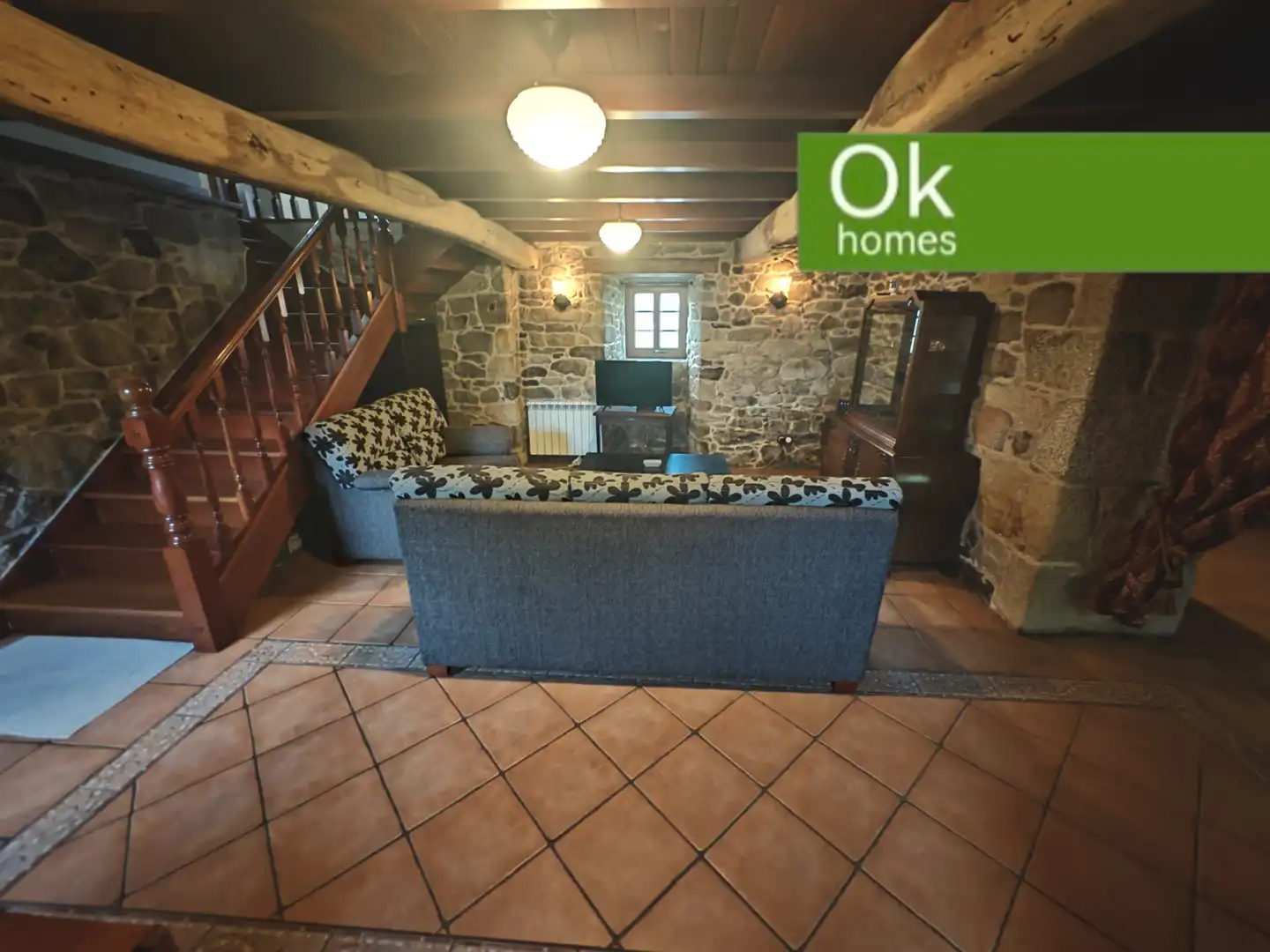 Wohnzimmer von Country house zum Verkauf in Guitiriz mit Heizung, Parkett und Abstellraum