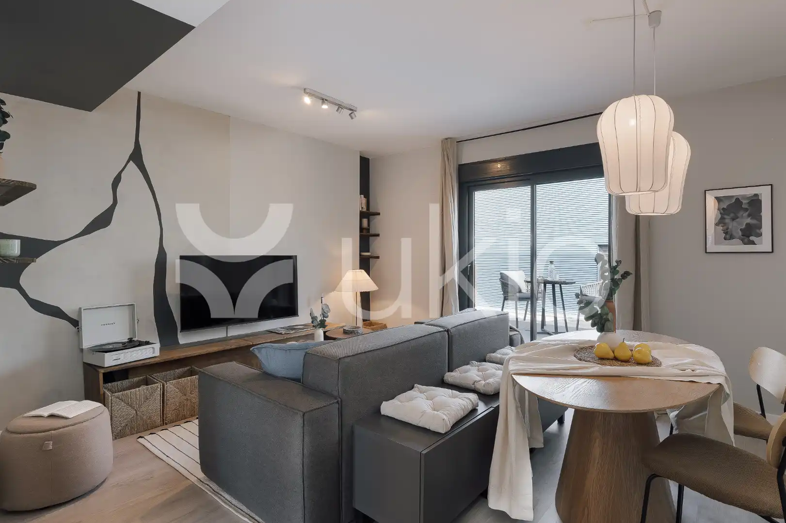 Wohnzimmer von Wohnungen zur Miete in Madrid mit Klimaanlage, Heizung und Terrasse