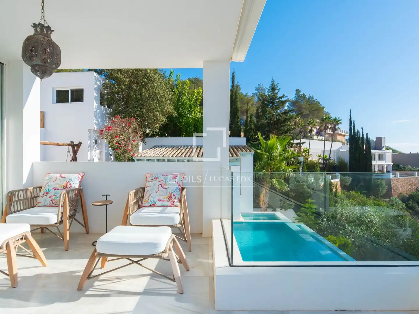 Garden of Houses for sale in Santa Eulària des Riu  with Air Conditioner, Heating and Private garden