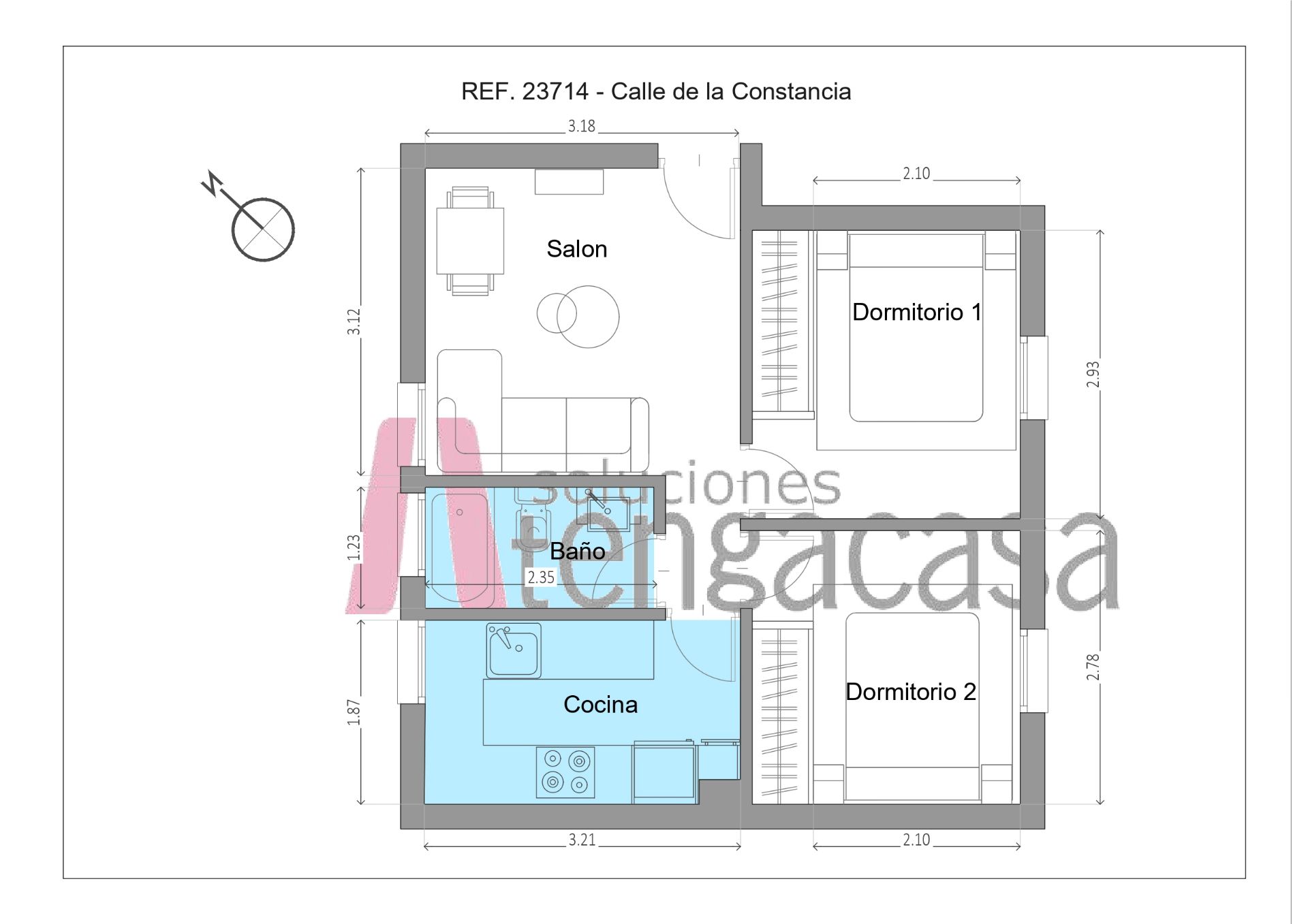 Flat to rent in  Madrid Capital  with Air Conditioner, Heating and Furnished