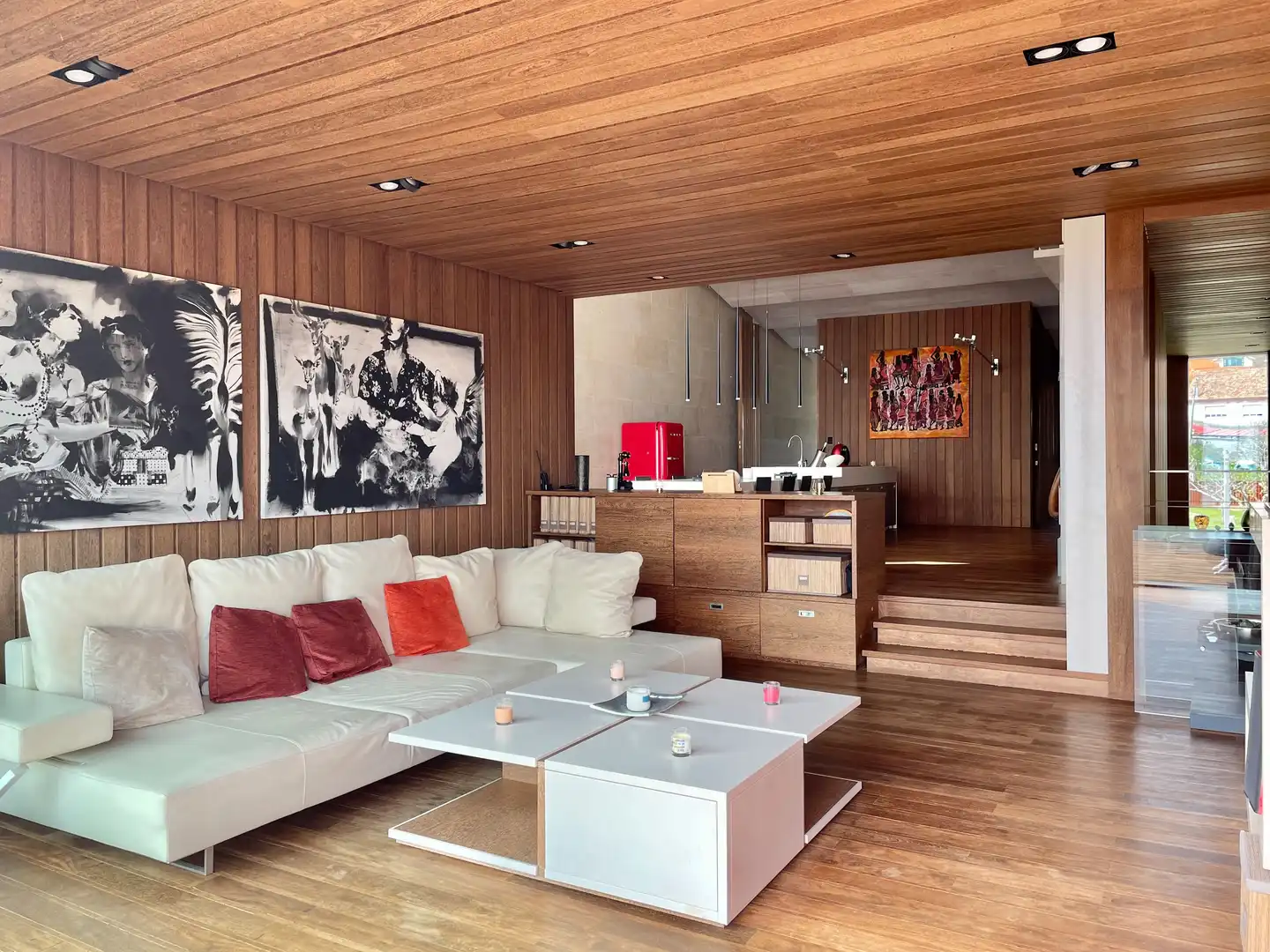 Living room of Houses for rent in Vilaboa  with Private garden, Parquet flooring and Terrace