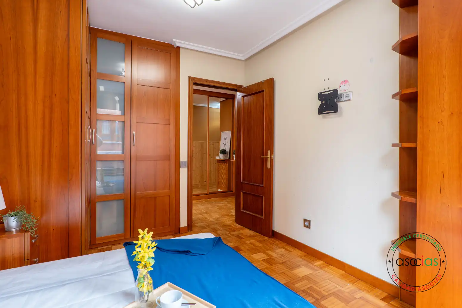 Schlafzimmer von Wohnung zum Verkauf in Gijón  mit Heizung, Parkett und Abstellraum