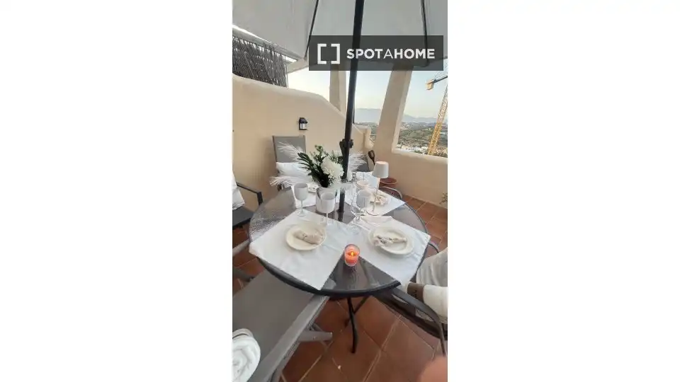 Terrassa de Apartament per a compartir en Mijas amb Aire condicionat, Terrassa i Moblat