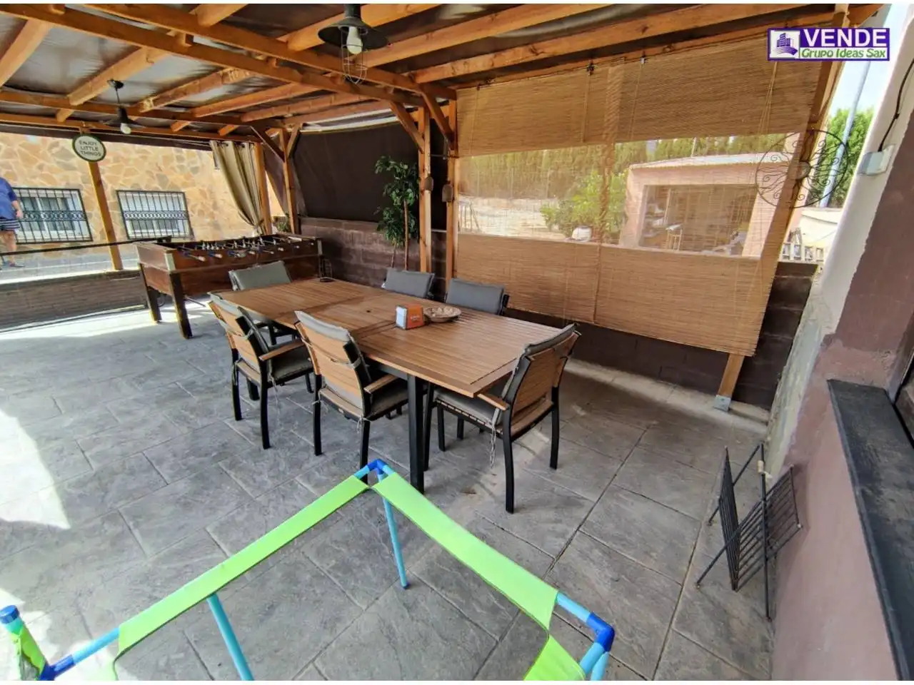 Terraza de Finca rústica en venta en Sax con Aire acondicionado, Jardín privado y Terraza