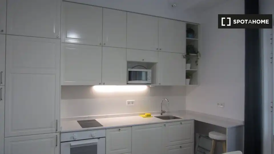 Cuina de Pis de lloguer en Madrid amb Aire condicionat, Calefacció i Moblat