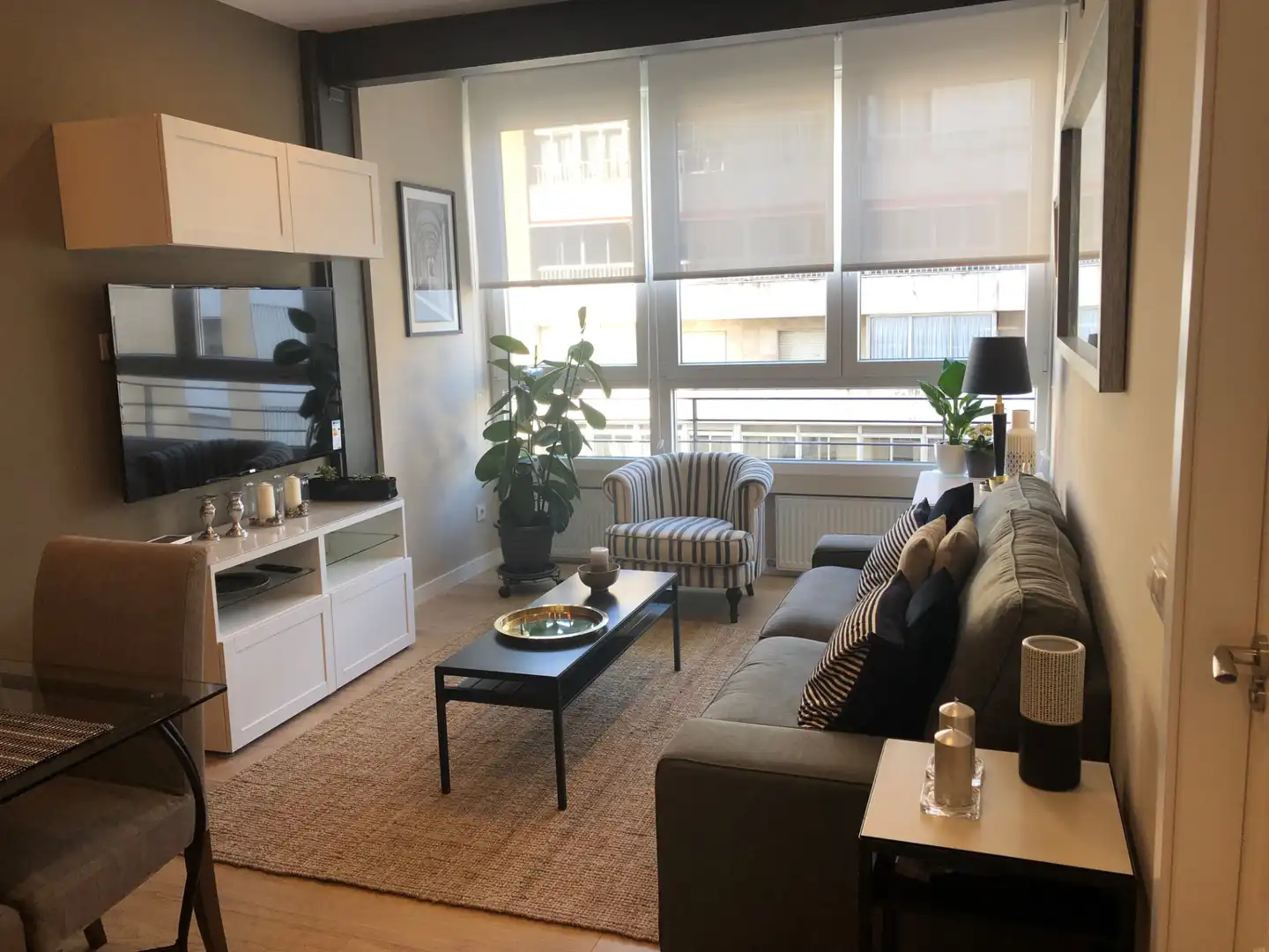 Sala d'estar de Apartament de lloguer en Madrid amb Aire condicionat, Calefacció i Moblat