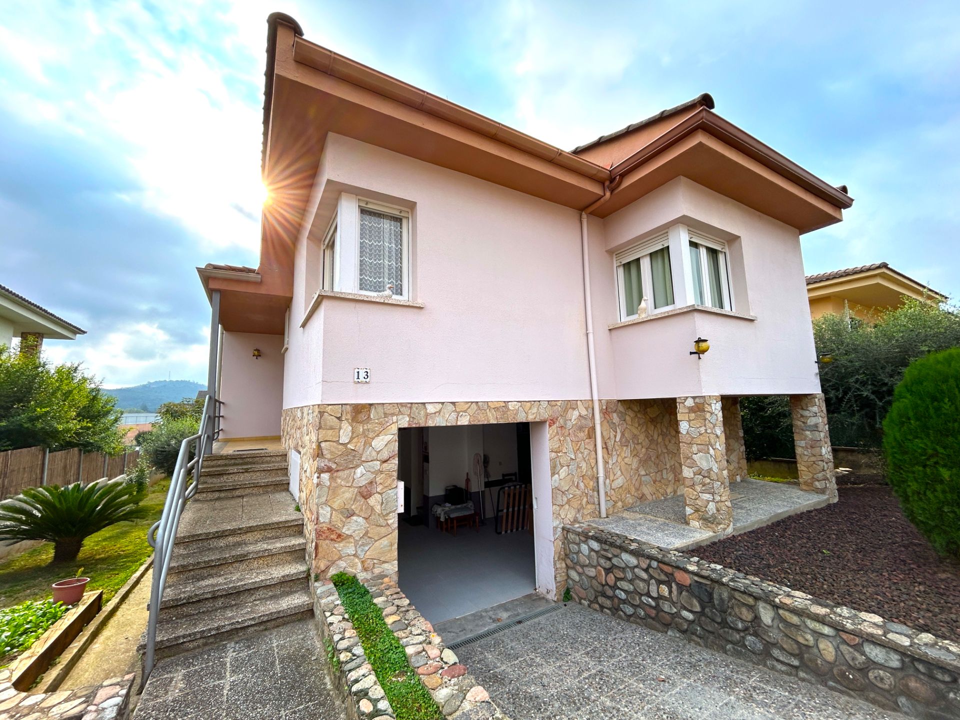 Exterior view of House or chalet for sale in Sant Julià del Llor i Bonmatí  with Air Conditioner, Heating and Private garden