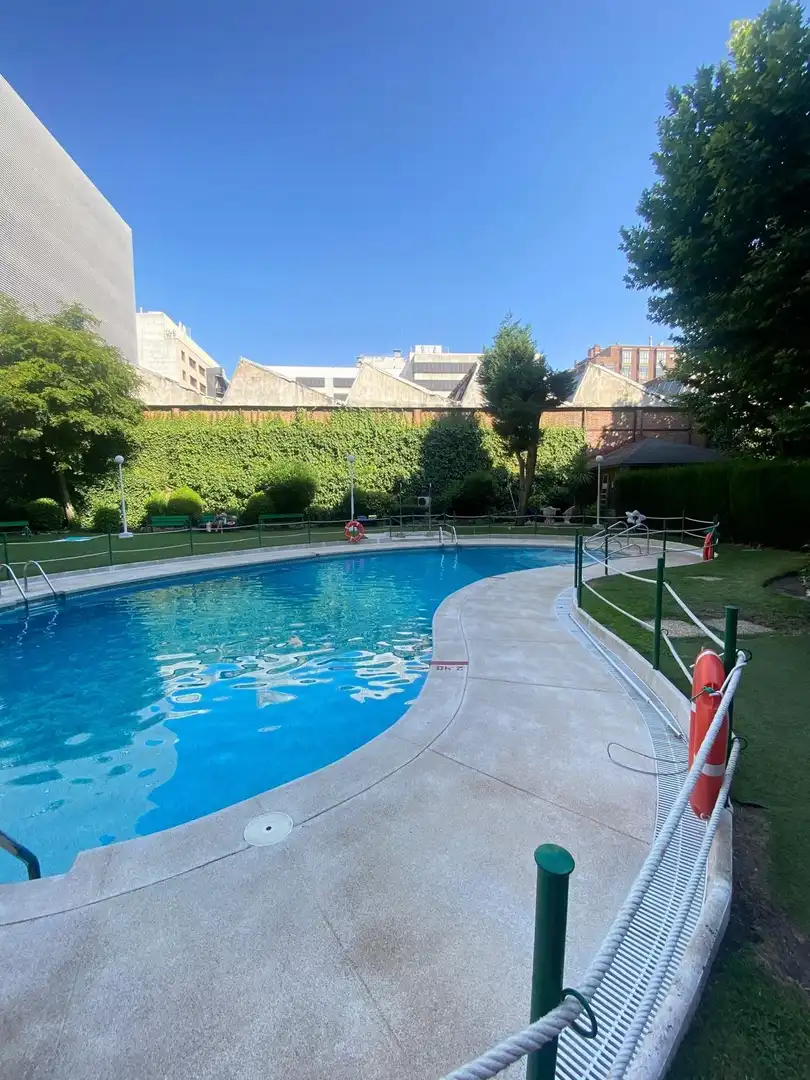 Swimming pool of Flat for rent in Madrid  with Air Conditioner, Heating and Private garden