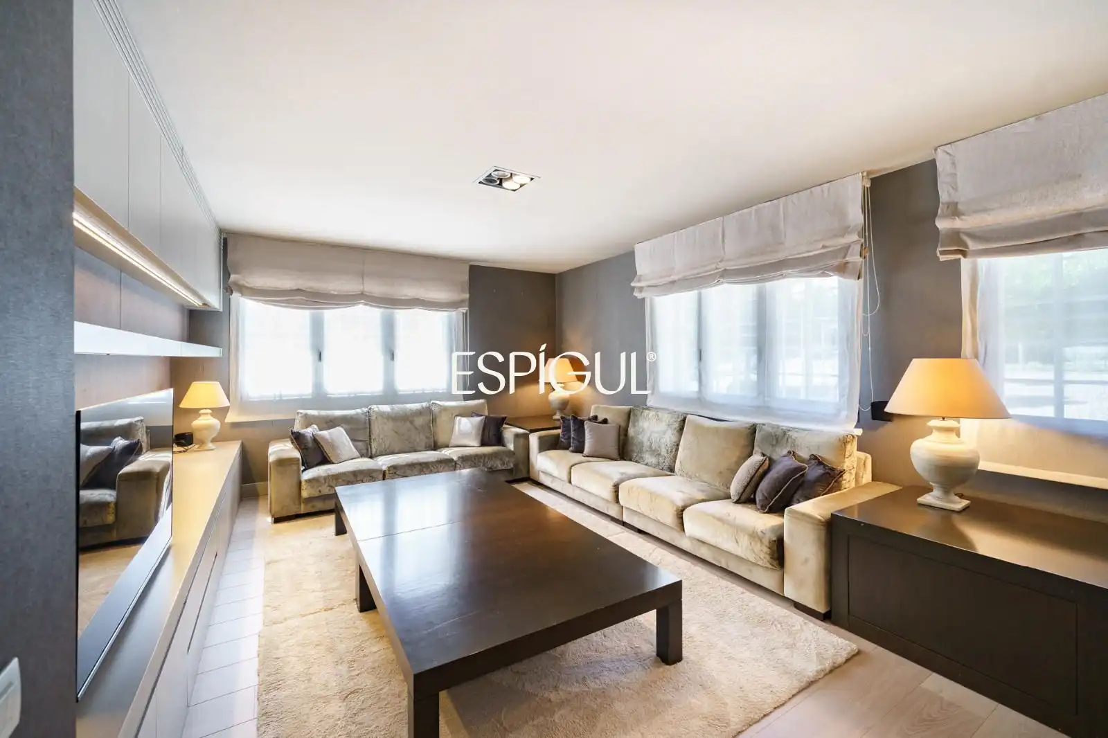 Living room of Flat for rent in Sant Cugat del Vallès  with Air Conditioner, Heating and Parquet flooring