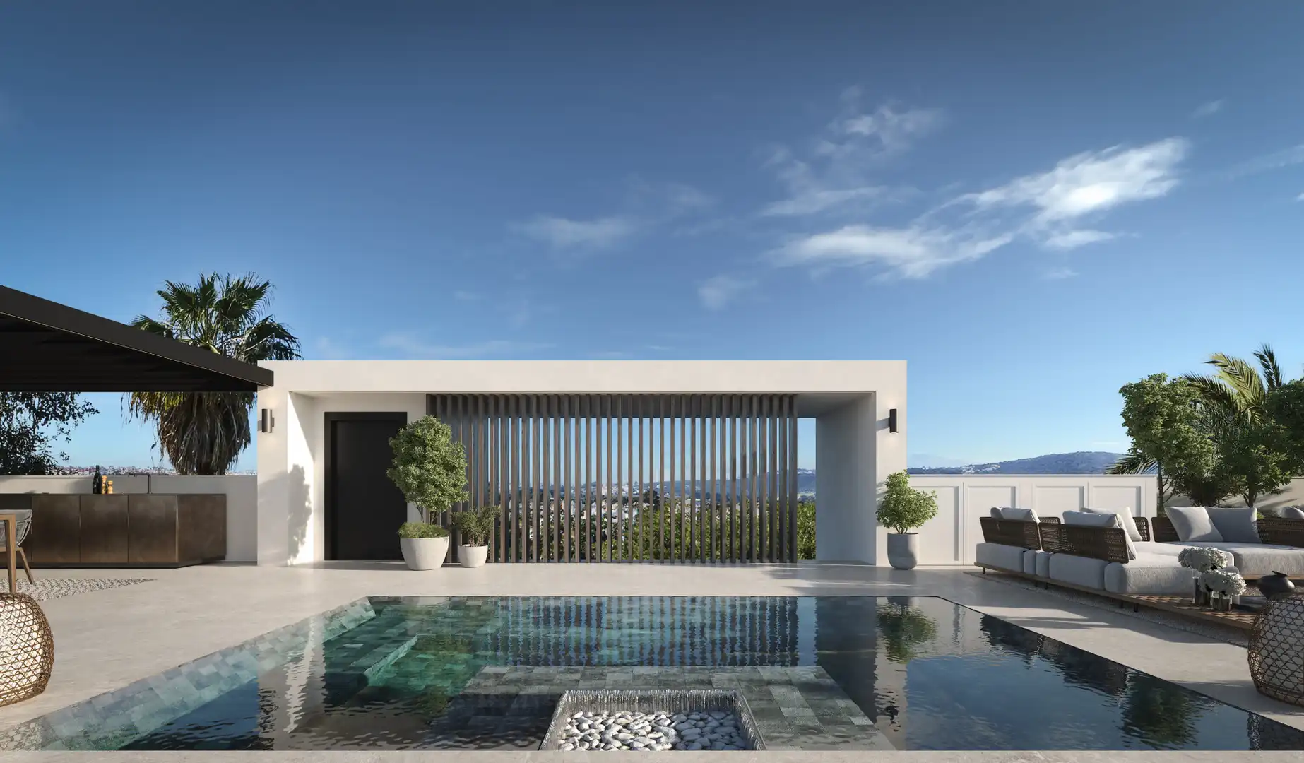 Terrasse von Haus oder Chalet zum Verkauf in Marbella mit Klimaanlage, Heizung und Privatgarten