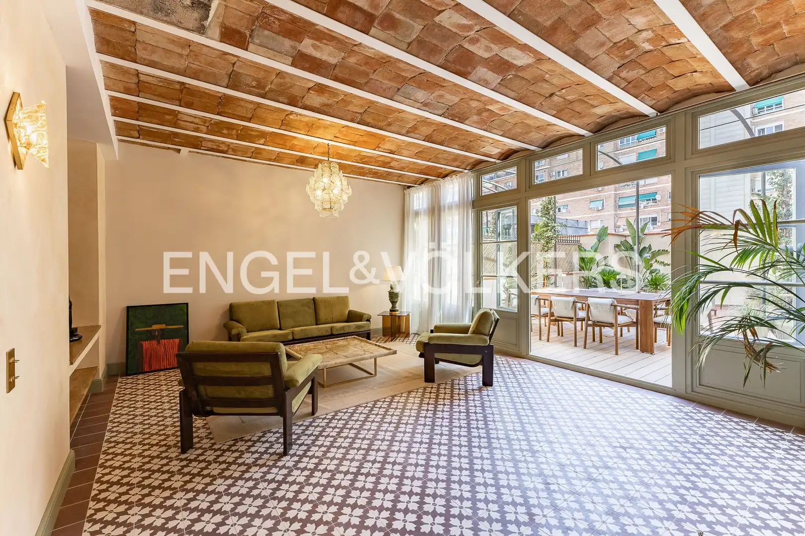 Wohnzimmer von Wohnung zum Verkauf in Barcelona mit Klimaanlage, Heizung und Parkett