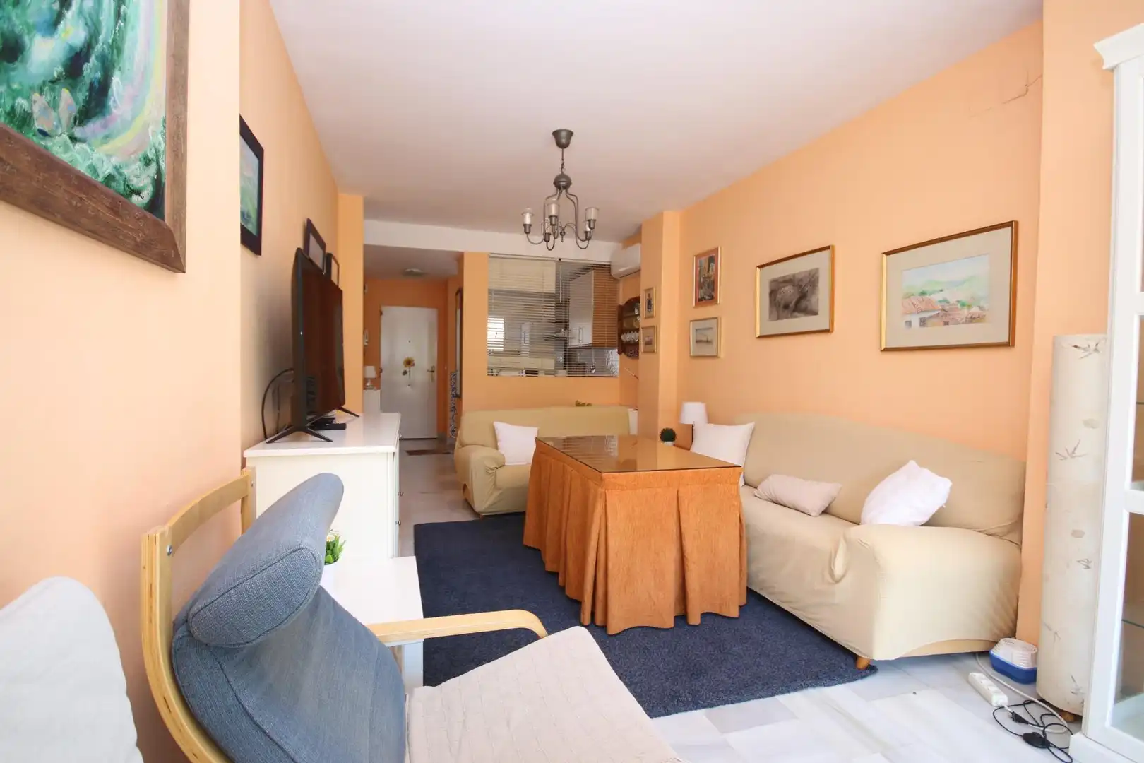 Sala de estar de Apartamento en venta en Islantilla con Aire acondicionado, Calefacción y Jardín privado