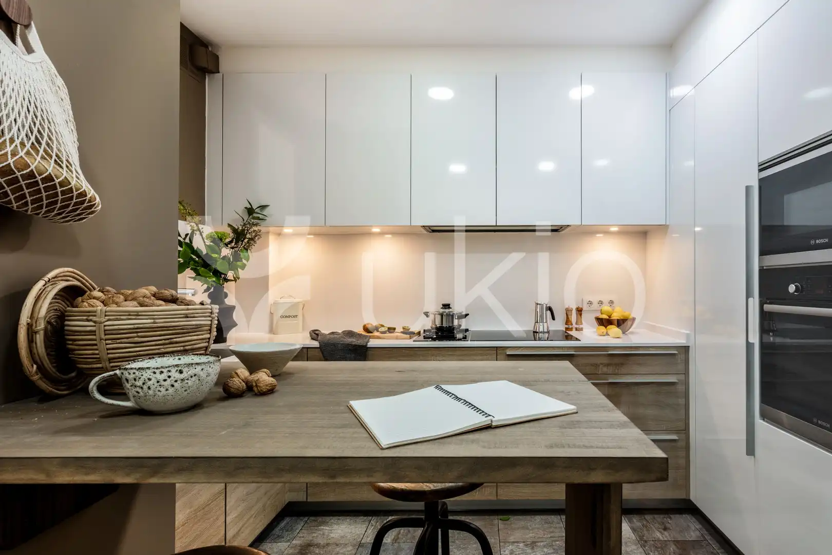 Cocina de Apartamento de alquiler en Madrid con Aire acondicionado, Horno y Lavadora