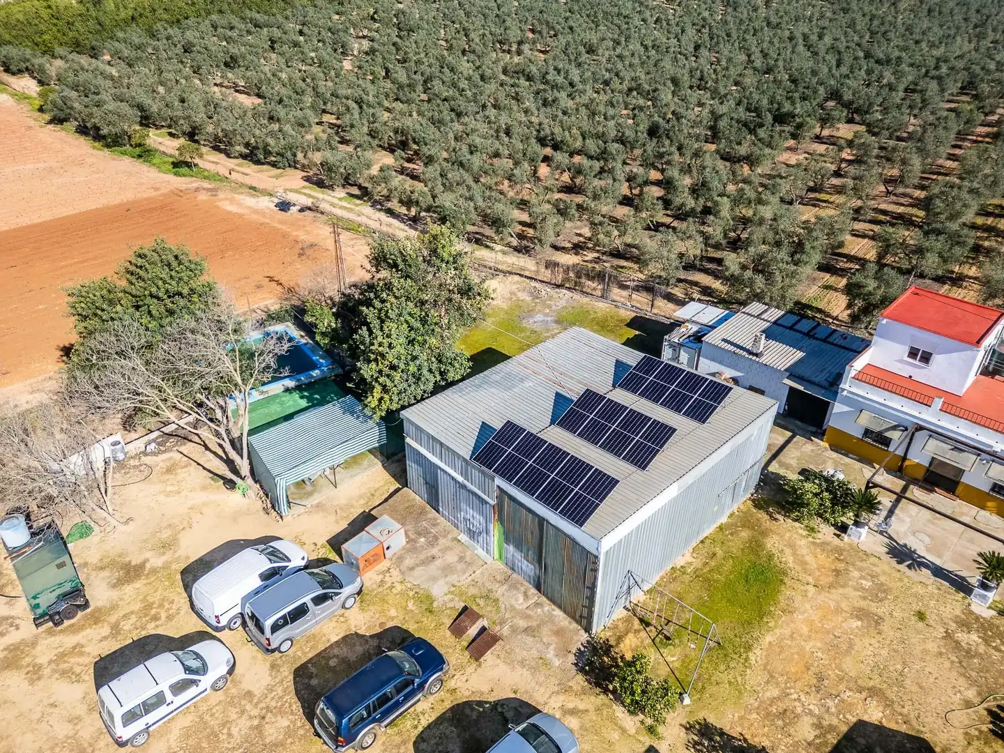 Vista exterior de Finca rústica en venda en Alcalá de Guadaira amb Aire condicionat i Piscina