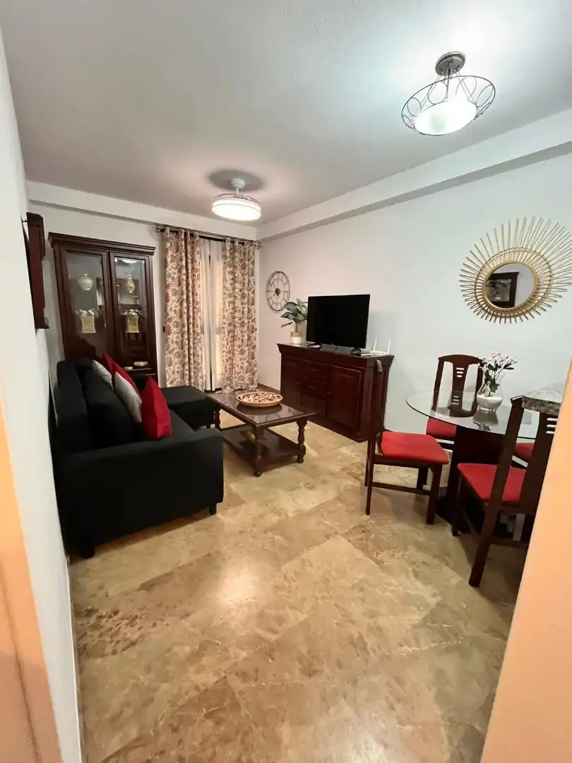 Wohnzimmer von Wohnungen zur Miete in Málaga mit Klimaanlage, Möbliert und Ofen
